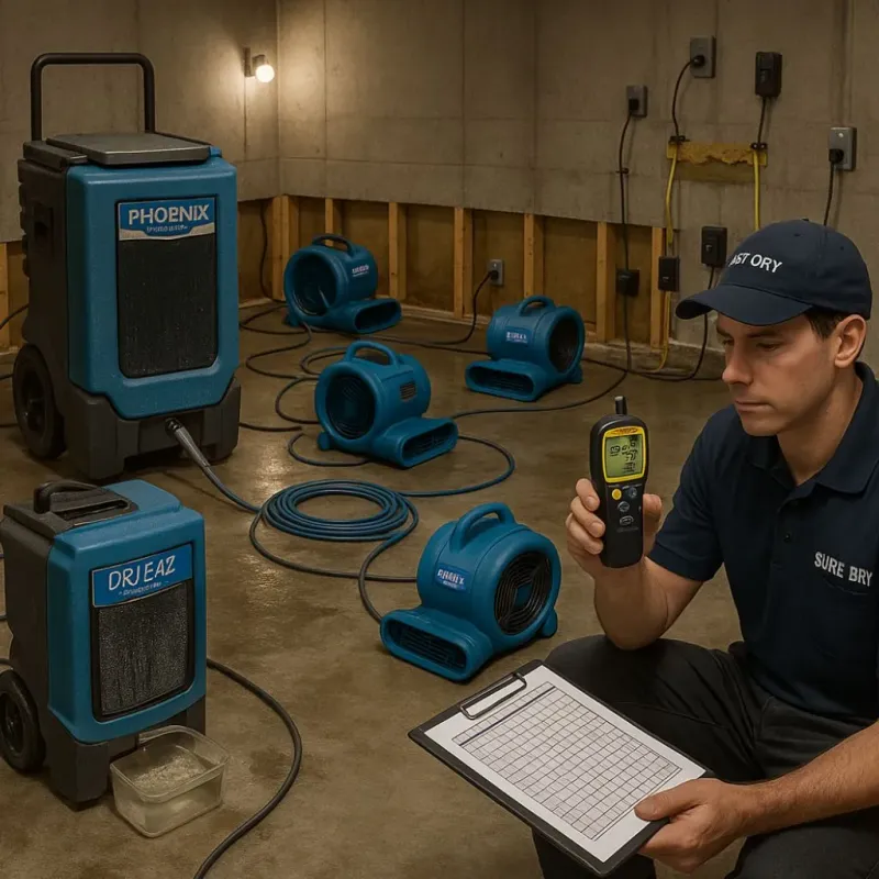 Structural Drying and Dehumidification process in Roanoke, IN